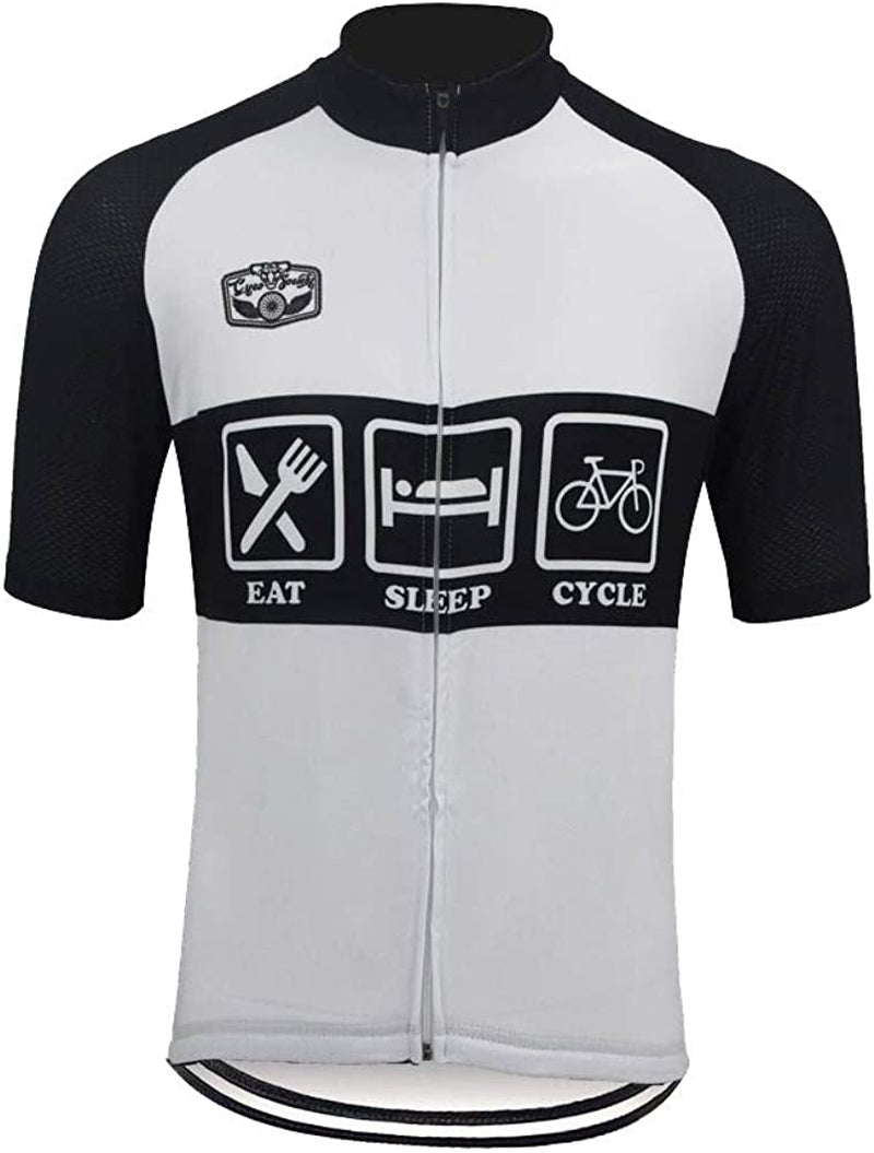 OUTDOORGOODSTORE Men'S Cycling Jersey Bike Short Sleeve Shirt Sporting Goods > Outdoor Recreation > Cycling > Cycling Apparel & Accessories OUTDOORGOODSTORE Eat Sleep Cycle 5X-Large 