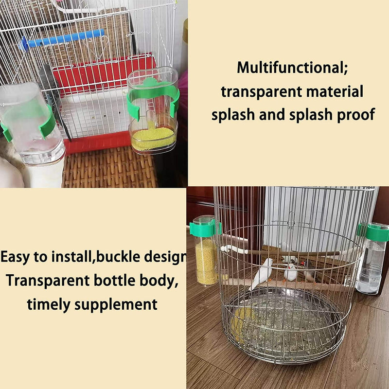 Automatic Parrot Feeder Drinker Hanging Spill-Proof Water Cup No Mess Feeder Food Feeding Parrot Seed Tube Automatic Feeding for Budgies Finch and Other Bird Rabbits 2 Pcs Animals & Pet Supplies > Pet Supplies > Bird Supplies > Bird Cage Accessories > Bird Cage Food & Water Dishes Hamiledyi   