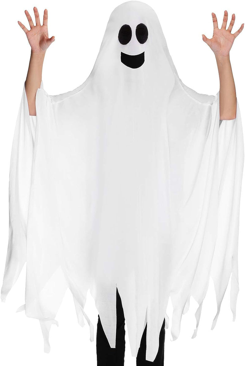 Geyoga Ghost Halloween Costume Tattered Gown Cosplay Role Play Supply for Child over 8 Years Old, 4.27 X 3.94 Feet  Geyoga   