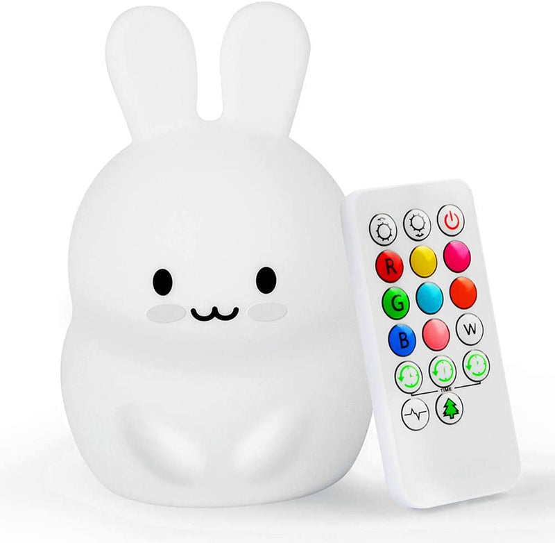 Yuede LED Night Lights for Kids, Cute Animal Silicone USB Rechargeable Night Light - 9 Colors Changing with Touch Sensor and Remote Control for Baby/Kids/Adult Gifts (Train) Home & Garden > Lighting > Night Lights & Ambient Lighting Yuede Rabbit  