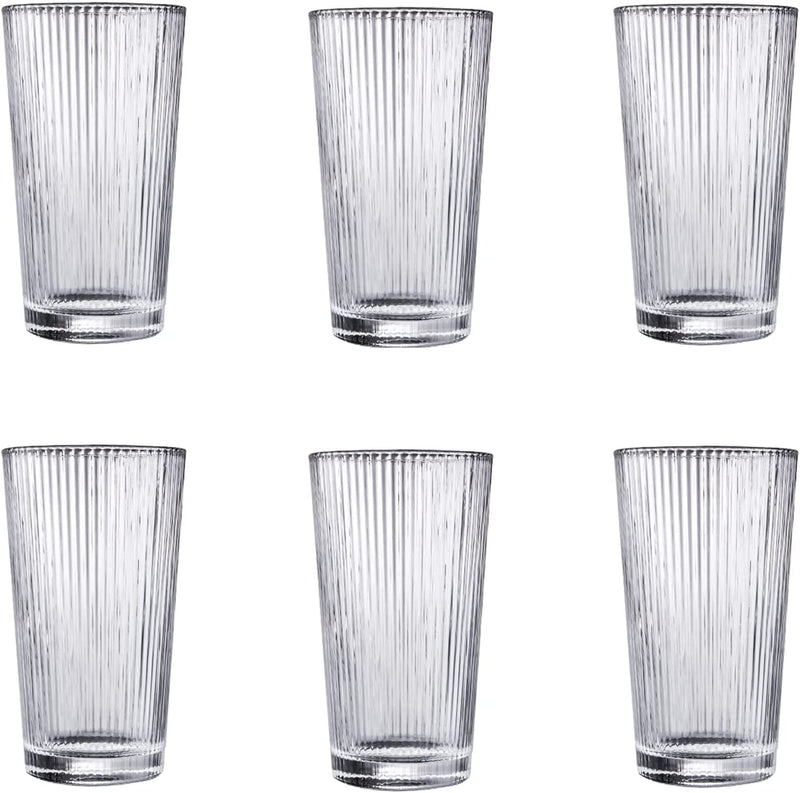 IYTBILQ Origami Style Glass Cups Set, 12 Oz Ripple Drinking Glasses, Glass Cups Vintage Glassware Set of 6, Ideal for Coocktail, Whiskey, Beer, Juice, Water, Gift Home & Garden > Kitchen & Dining > Tableware > Drinkware IYTBILQ   