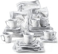 MALACASA Square Dinnerware Sets, 30 Piece Marble Grey Dish Set for 6, Porcelain Dishes Dinner Set with Plates and Bowls, Cups and Saucers, Dinnerware Plate Set Microwave Safe, Series Blance Home & Garden > Kitchen & Dining > Tableware > Dinnerware MALACASA AMPARO 30 Piece (Service for 6) 