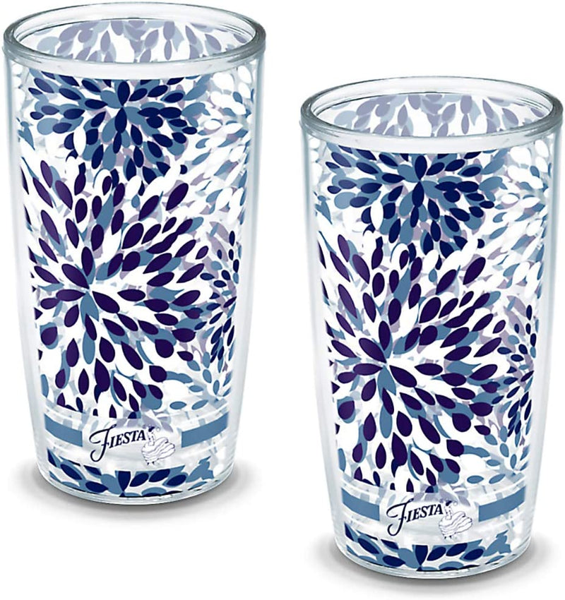 Tervis Made in USA Double Walled Fiesta Insulated Tumbler Cup Keeps Drinks Cold & Hot, 16Oz - 2Pk, Lapis Calypso