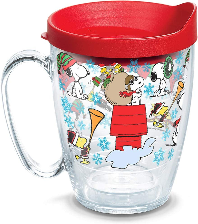 Tervis Peanuts Christmas Collage Made in USA Double Walled Insulated Tumbler Cup Keeps Drinks Cold & Hot, 24Oz, Classic