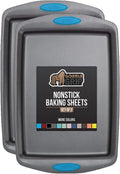 Gorilla Grip Durable Non Stick Cookie Baking Sheets, Set of 2, No Bending or Warping, Perfect for One-Pan Meals, Easy Clean Up, Cooking Tray, Better Grip with Silicone Handles, 17.3X11.75 Inch, Black Home & Garden > Kitchen & Dining > Cookware & Bakeware Hills Point Industries, LLC Aqua Cookie Sheets Set of 2