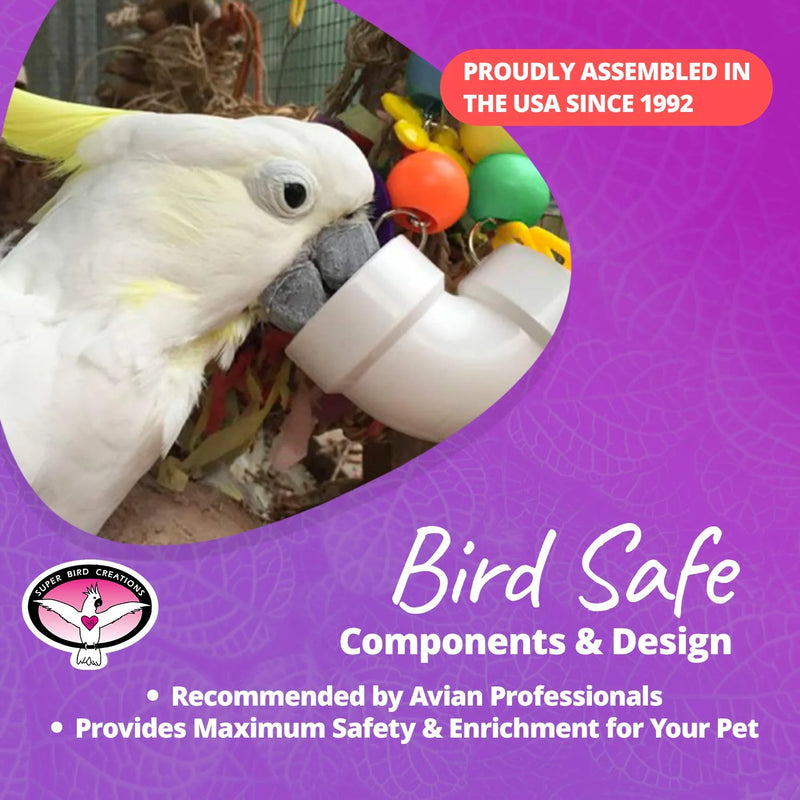 Super Bird Creations SB751 PVC Forager Bird Toy, Medium/Large Bird Size, 3” X 5” X 8” Animals & Pet Supplies > Pet Supplies > Bird Supplies > Bird Toys Super Bird Creations   