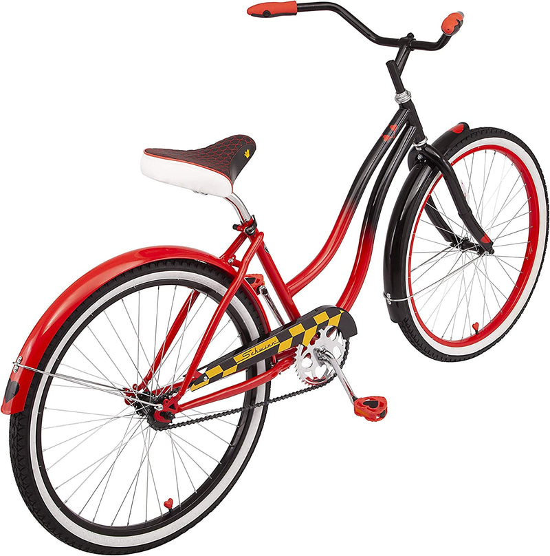 Schwinn Disney Queen Adult Classic Cruiser Bike, 26-Inch Wheels, Low Step through Steel Frame, Single Speed, Large Saddle, Coaster Brakes, Multiple Colors Sporting Goods > Outdoor Recreation > Cycling > Bicycles Pacific Cycle, Inc.   