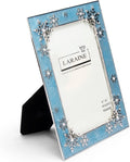 LARAINE Picture Photo Frame 4X6 Metal 4-Color Snowflake High Definition Glass Display Pictures for Tabletop Home Decorative Christmas Holiday Gift (White) Home & Garden > Decor > Picture Frames LARAINE Light Blue  