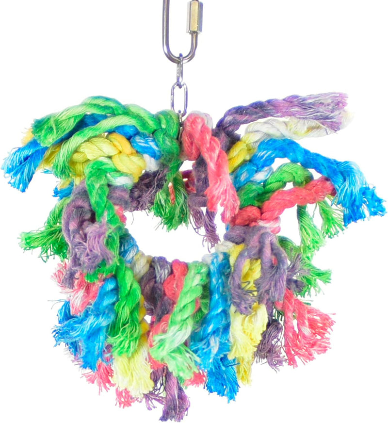 Featherland Paradise | Cotton Snuggle Ring Bird Toy | Bird Perch | Bird Ring | Large, 10 Inches Animals & Pet Supplies > Pet Supplies > Bird Supplies > Bird Toys Featherland Paradise Multi-Colored Small 
