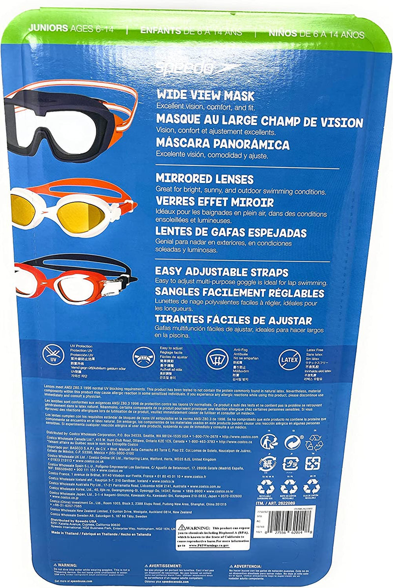 Speedo Junior Swim Goggles 3-Pack, Multi-Color & Shape - Variety Pack Sporting Goods > Outdoor Recreation > Boating & Water Sports > Swimming > Swim Goggles & Masks Speedo   