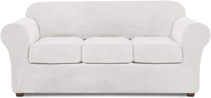 Sofa Covers for 3 Cushion Couch Velvet Sofa Cover for 3 Cushion Couch Slipcover Stretch 4 Piece Couch Cover for Sofa Slipcover Furniture Covers for Couches and Sofas Furniture Protector (Brown) Home & Garden > Decor > Chair & Sofa Cushions NORTHERN BROTHERS White Large 