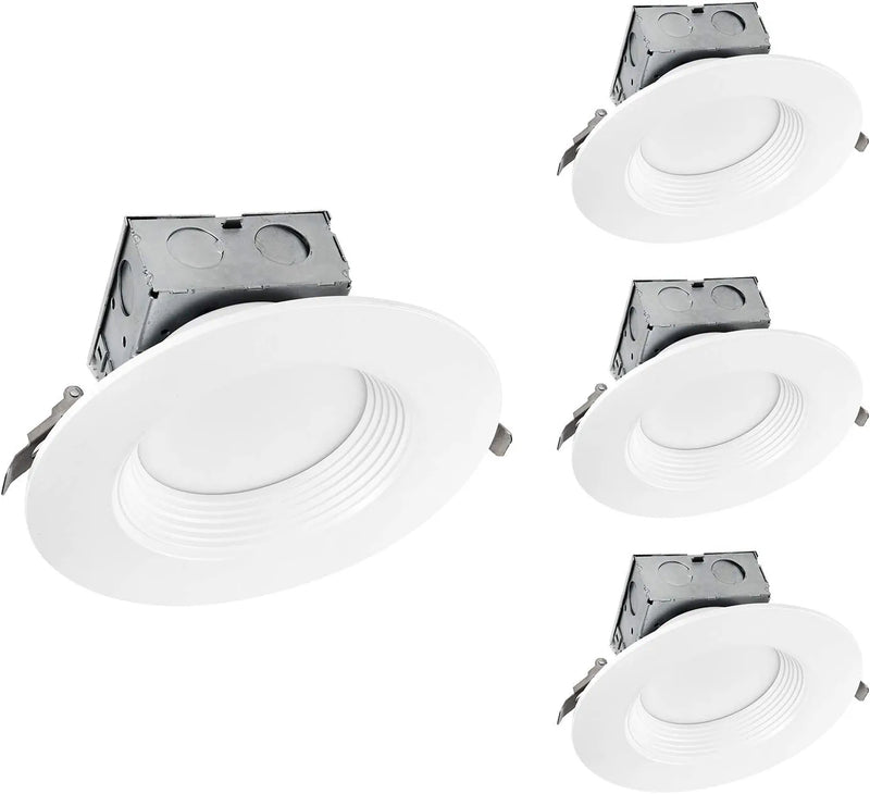 OSTWIN (4 Pack) 6 Inch Canless LED Recessed Light - Dimmable Downlight Fixture with Integrated Junction Box, 15W(120W Eqv) 1100Lm, 4000K Bright White, Wet Locations, IC Rated, ETL & Energy Star Listed