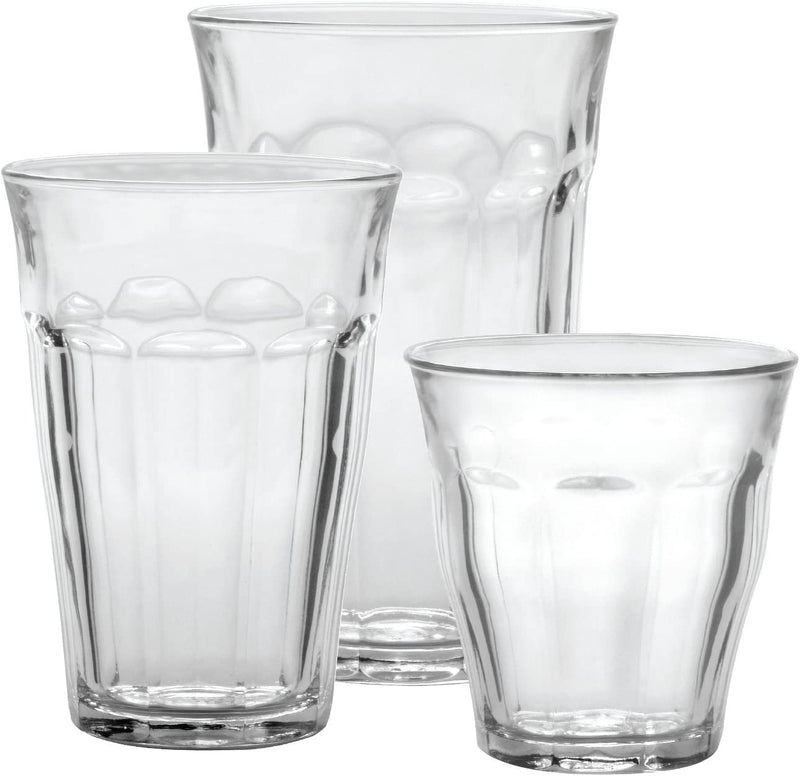Duralex Picardie 18 Piece Clear Tempered Glass Drinkware and Tumbler Cup Set for Wine, Tea, Water, and Cocktails Home & Garden > Kitchen & Dining > Tableware > Drinkware Duralex Frustration-Free Packaging  