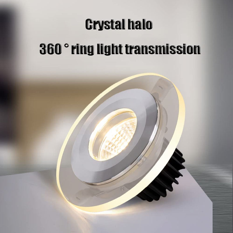 YHQSYKS 5W 7W 12W LED Recessed Downlight Set of 10,Baffle Trim,Ultra-Thin round Panel Light 360 ° Double Halo Daylight Retrofit Downlight Cut Size: 65-80Mm
