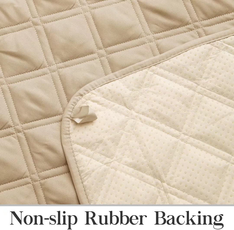 TOMORO Non Slip Loveseat Recliner Cover for Dogs - 100% Waterproof Quilted Sofa Slipcover Furniture Protector with 5 Storage Pockets, Washable Couch Cover with Elastic Straps for Kids and Pets Home & Garden > Decor > Chair & Sofa Cushions TOMORO   
