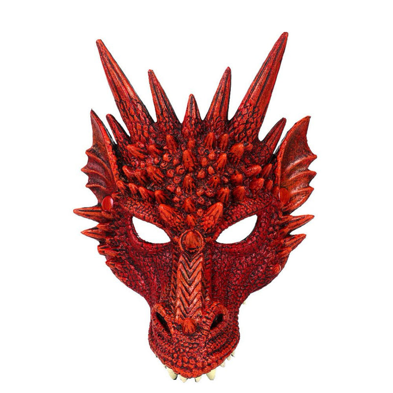 Funny Unisex Party Mask ,Cosplay Half Face Colourful Dragon Masks ,Masquerade Halloween Party Decor Apparel & Accessories > Costumes & Accessories > Masks Fymall Red  