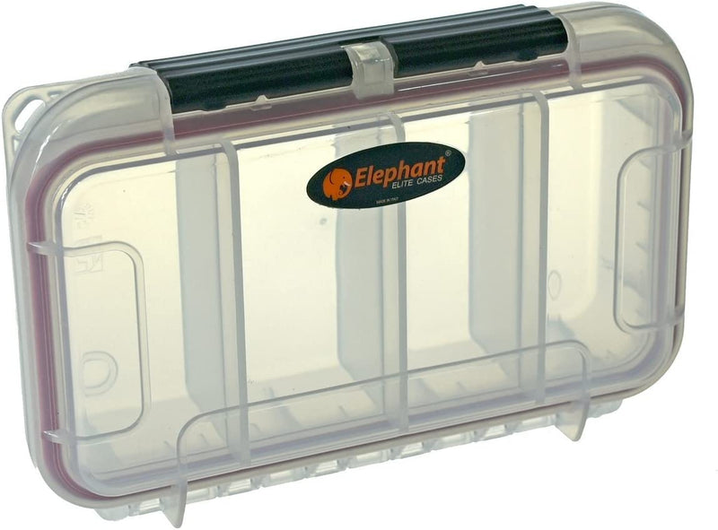 Elephant Cases Small Clear Waterproof Stowaway Tackle Box E006CT Utility Case with Fixed Dividers and Built in Pressure Equalization Valve Sporting Goods > Outdoor Recreation > Fishing > Fishing Tackle Elephant Cases   