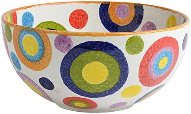 Sugar Bowl with Lid, Ceramic Dish Italian Dinnerware - Circle Candy Bowl with Lid - Bright, Colorful and Handmade in Italy from Our POP Collection Home & Garden > Kitchen & Dining > Tableware > Dinnerware EMBRACE LA GRANDE VITA CIRCLES Large Deep Serving Bowl 