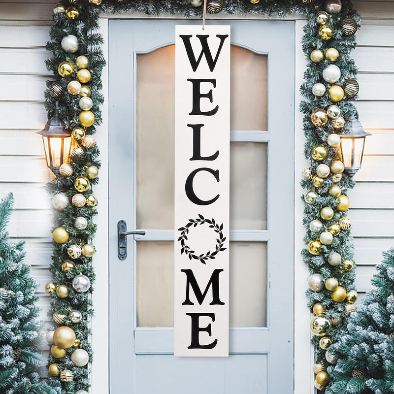 4.75 Ft Spring Welcome Sign for Front Door-Vertical Welcome Home Sign - Summer Yard Porch Sign for Front Door Decorations and Best House Warming Gifts  charming garden   