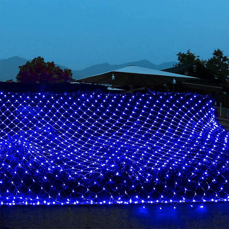 LED Net Mesh String Fairy Lights 200 Leds, 6.56 Ft X 9.84 Ft,8 Modes, Blue Outdoor Transparency String Lights Waterproof Christmas Decorative Lights for Christmas Tree, Holiday, Party, Wedding Home & Garden > Lighting > Light Ropes & Strings MORTTIC   