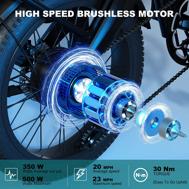 Electric Bike for Adults, Folding 20" Fat Tire Electric Bike Peak 500W Motor 48V/14Ah Removable Battery Ebike with Color LCD Display Mountain Snow Ebike and Fork, Shimano 8 Speed for All Terrain Sporting Goods > Outdoor Recreation > Cycling > Bicycles Guangzhou Gedesheng Electric Bike Co.,Ltd.   