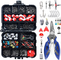 Doorslay 263Pcs Fishing Accessories Set with Tackle Box Including Plier Jig Hooks Sinker Weight Swivels Snaps Sinker Slides Sporting Goods > Outdoor Recreation > Fishing > Fishing Tackle Doorslay Red & white  