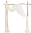 Ling'S Moment 2 Panels 30" Wide 6 Yards Chiffon Fabric Drapery Wedding Arch Draping Fabric Ceremony Reception Swag (White & Dusty Blue) Home & Garden > Decor > Window Treatments > Curtains & Drapes Ling's Moment Ivory 20ft 