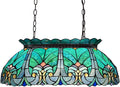 COTOSS Tiffany Pendant Light Fixtures Hanging Lamp Stained Glass Light Decor for Dining Living Room Kitchen Island Study Hallway Home & Garden > Lighting > Lighting Fixtures COTOSS Sea Green XL  