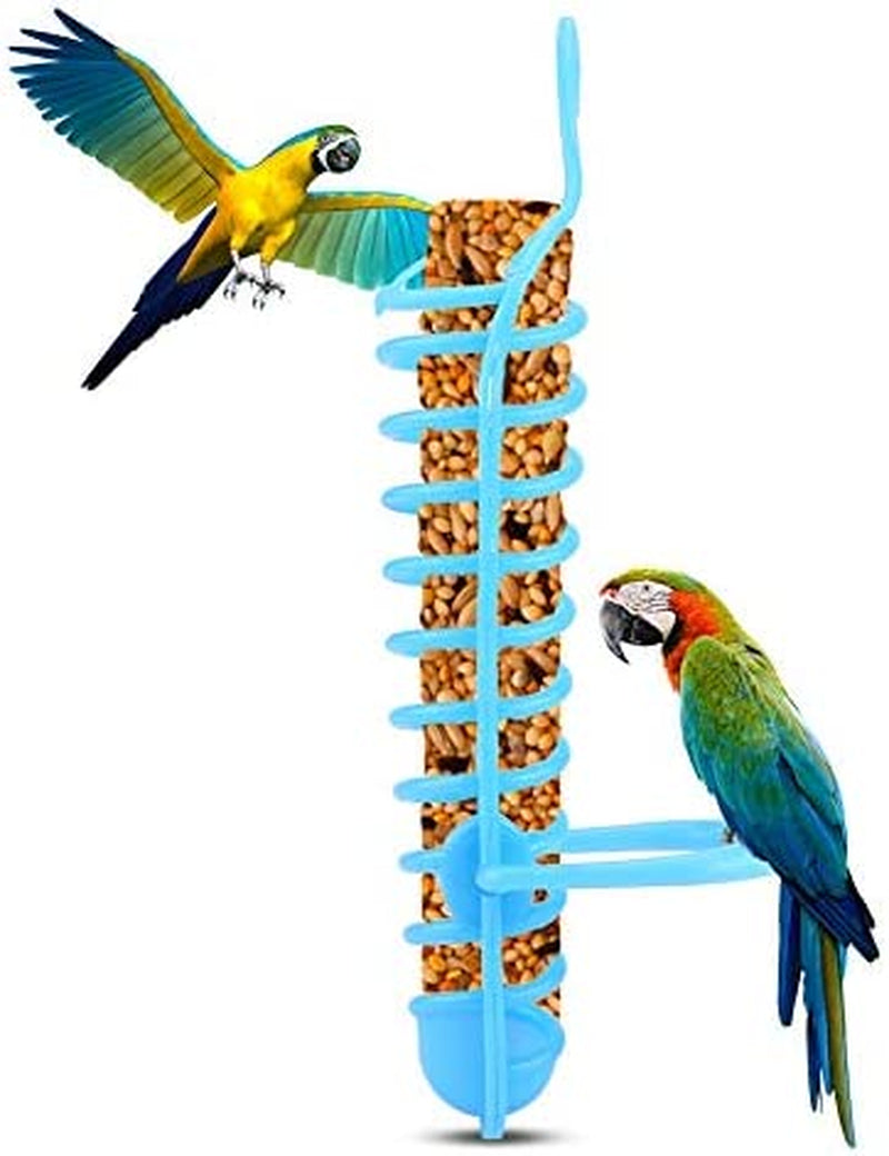 Parrots Feeder Basket Plastic Food Fruit Feeding Perch Stand Holder for Pet Bird Supplies Fruit Vegetable Millet Container Animals & Pet Supplies > Pet Supplies > Bird Supplies > Bird Cage Accessories > Bird Cage Food & Water Dishes Keenso Blue  