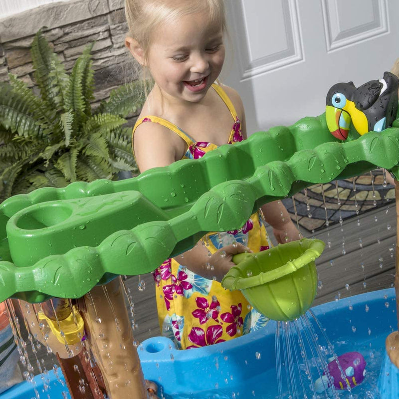 Step2 Tropical Rainforest Water Table | Colorful Kids Water Play Table with 13-Pc Accessory Set, Blue & Green Sporting Goods > Outdoor Recreation > Winter Sports & Activities Step2   