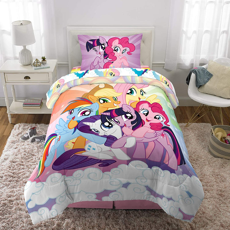 Franco Kids Bedding Super Soft Microfiber Comforter and Sheet Set, 4 Piece Twin Size, My Little Pony Home & Garden > Linens & Bedding > Bedding Franco Manufacturing Company Inc   