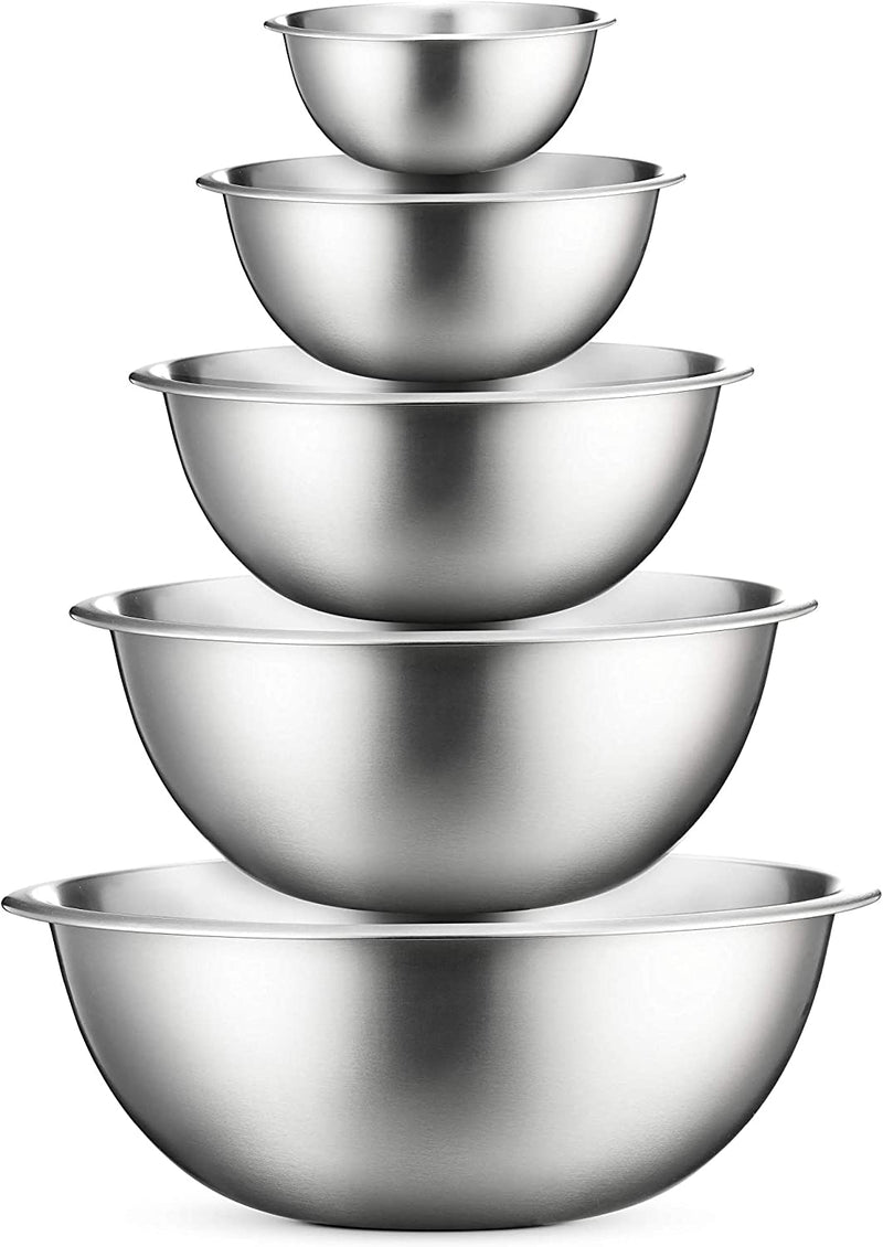 Stainless Steel Mixing Bowls (Set of 6) Stainless Steel Mixing Bowl Set - Easy to Clean, Nesting Bowls for Space Saving Storage, Great for Cooking, Baking, Prepping Home & Garden > Kitchen & Dining > Cookware & Bakeware FineDine Stainless Steel 5 Pack 