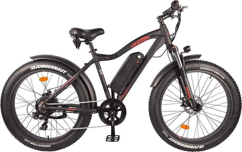 DJ Fat Bike 750W 48V 13Ah Power Electric Bicycle, Matte Black, LED Bike Light, Suspension Fork and Shimano Gear Sporting Goods > Outdoor Recreation > Cycling > Bicycles DJ Bikes   