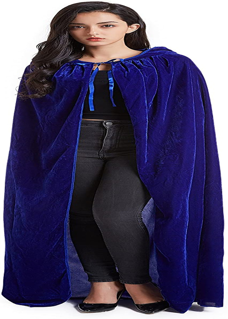 Crizcape Unisex Halloween Costume Cape Hooded Velvet Cloak for Men and Womens  Crizcape Blue Medium 
