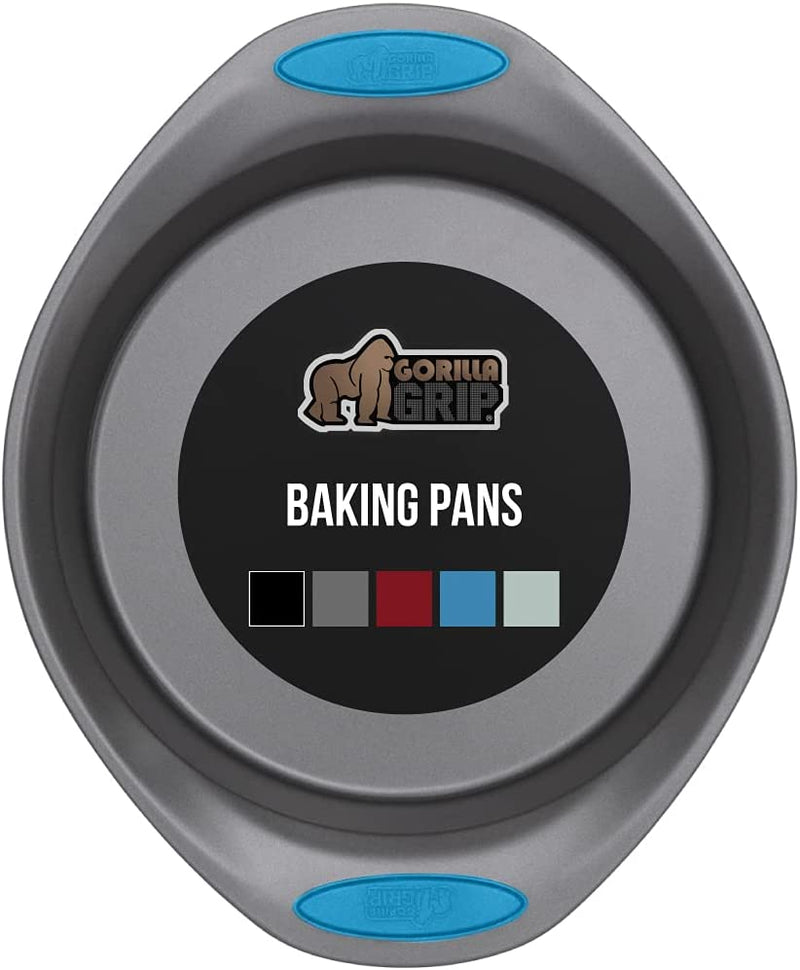 Gorilla Grip Nonstick, Heavy Duty, Carbon Steel Bakeware Sets, 4 Piece Kitchen Baking Set, Rust Resistant, Silicone Handles, 2 Large Cookie Sheets, 1 Roasting Pan and 1 Bread Loaf Pan, Turquoise Home & Garden > Kitchen & Dining > Cookware & Bakeware Hills Point Industries, LLC Aqua Round Set of 1