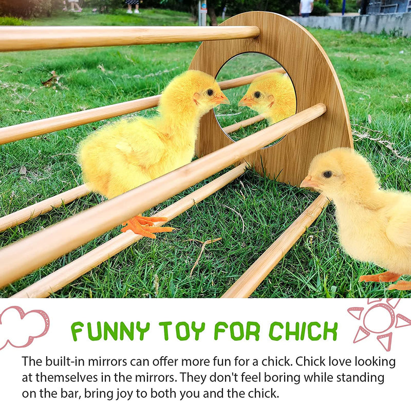 Ensayeer Bamboo Chicken Perch with Mirror, Strong Roosting Bar for Coop and Brooder, Training Perch for Large Bird, Hens, Parrots, Macaw, Easy to Assemble and Clean, Fun Toys for Chicken Animals & Pet Supplies > Pet Supplies > Bird Supplies Ensayeer   