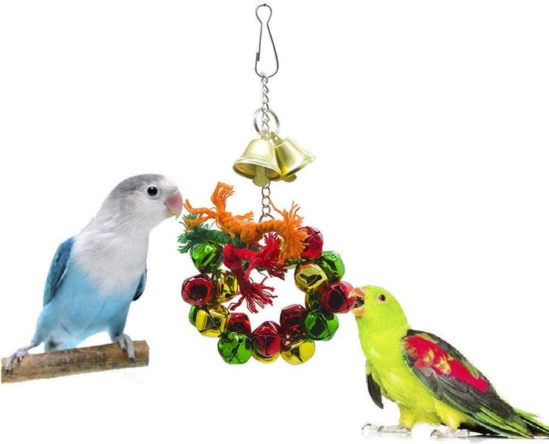 Piufryasc 5 Pcs Pet Bird Parrot Cage Toy, Bird Hanging Swing Shredding Chewing Perches Parrot Toy for Parrot Macaw African Grey Budgie Parakeet Cockatiels Conure Cockatoo Cage Toy Christmas Decoration Animals & Pet Supplies > Pet Supplies > Bird Supplies SYLALE   