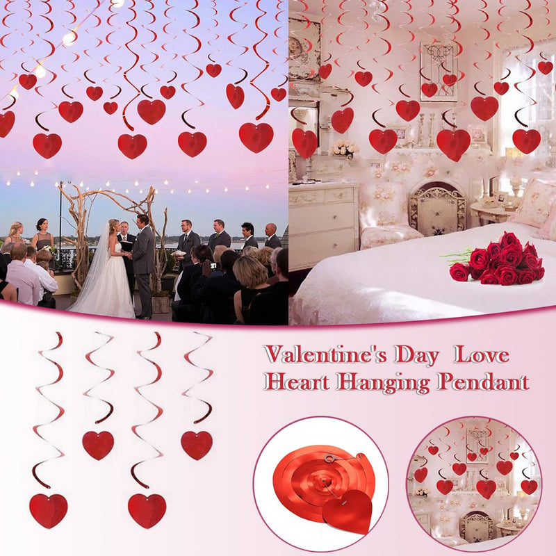 Pmedae Valentine'S Day Decoration Love Heart Hanging String Wall Decoration Love Heart