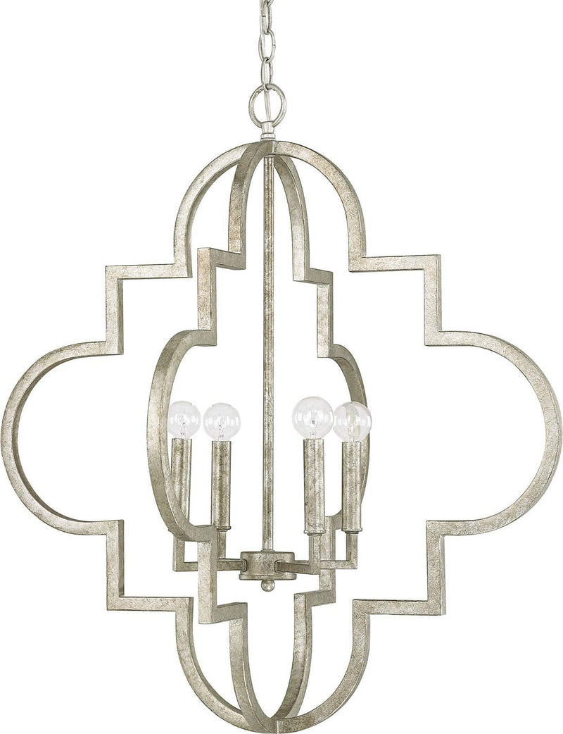 Capital Lighting 4723WG Bailey Orb Candle Pendant, 4-Light 240 Total Watts, 19"H X 15"W, Winter Gold Home & Garden > Lighting > Lighting Fixtures Capital Lighting Fixture Company Antique Silver 28" Height 