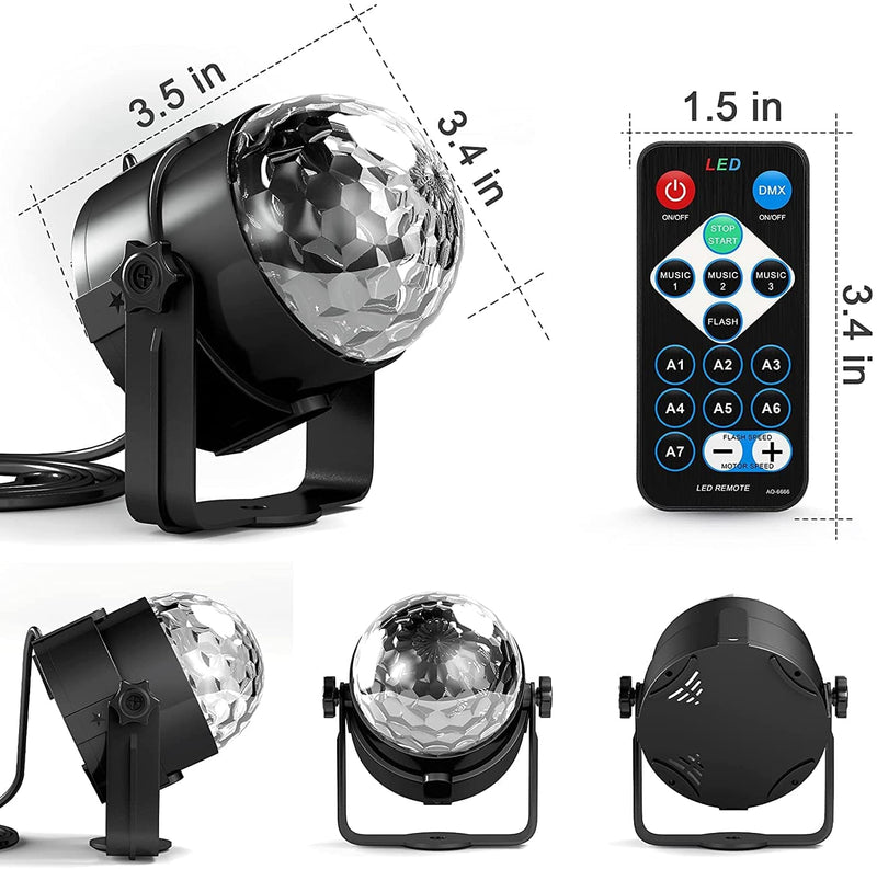 Caivimvn Disco Ball, Disco Ball Light Sound Activated Party Lights with Remote Control Dj Lights, 7 Color Modes Disco Light for Home Room Dance Parties Birthday DJ Bar Pub Club Karaoke Xmas Wedding Home & Garden > Pool & Spa > Pool & Spa Accessories Shenzhen Emerson Laser Science & Technology Co.,Ltd.   
