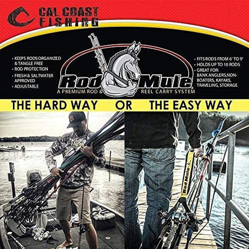 Cal Coast Rod Mule - Fishing Pole Holder & Carrying Straps Sling Strap Case, Easy Carry Holder, Fishing Rod Case Reel & Pole System , Lightweight Wrap & Go, Great Fishing Accessories, Holds Ten Rods Sporting Goods > Outdoor Recreation > Fishing > Fishing Rods Cal Coast Fishing   