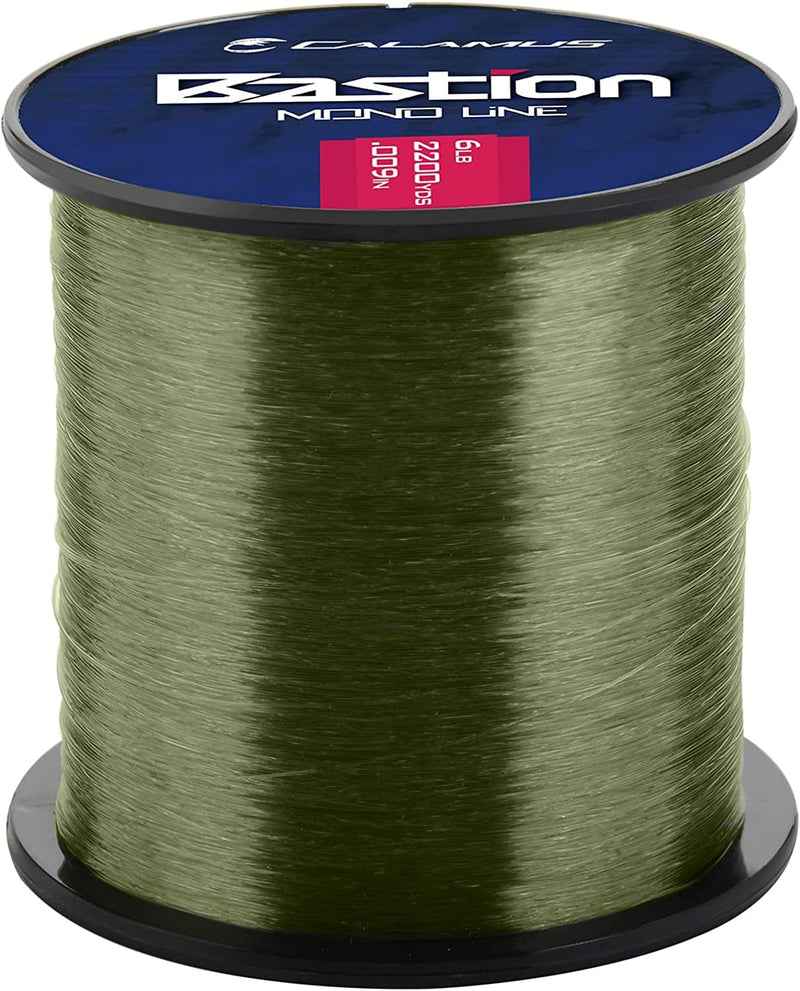 Calamus Bastion Monofilament Fishing Line - Strong Abrasion Resistant Mono Line - Superior Nylon Material Mono Fishing Line for Freshwater and Saltwater Fishing Sporting Goods > Outdoor Recreation > Fishing > Fishing Lines & Leaders Calamus Green 15LB/1000Yards (1/4LB Spool) 