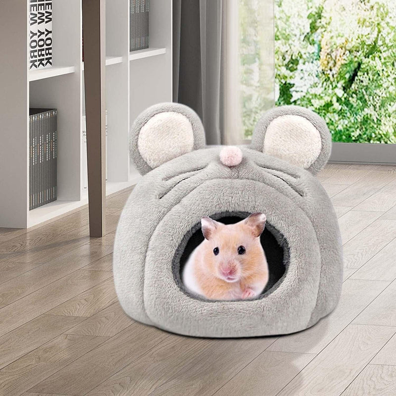Caneem Guinea Pig Hideout - Warm Soft Dutch Pig Hamster Nest with Cute Mouse Shape | Winter Pet Nest Hamster Cage Accessories for Dwarf Rabbits Hedgehog Bearded Dragon