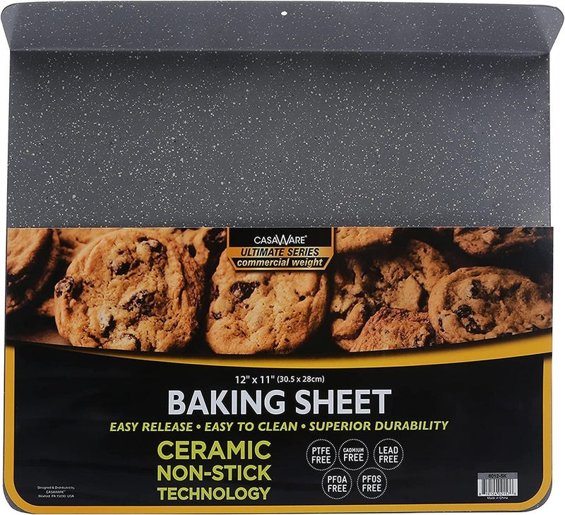 Casaware Toaster Oven 12 X 10-Inch Baking Sheet with a 1.5-Inch Handle (Silver Granite) Home & Garden > Kitchen & Dining > Cookware & Bakeware casaWare Silver Granite  