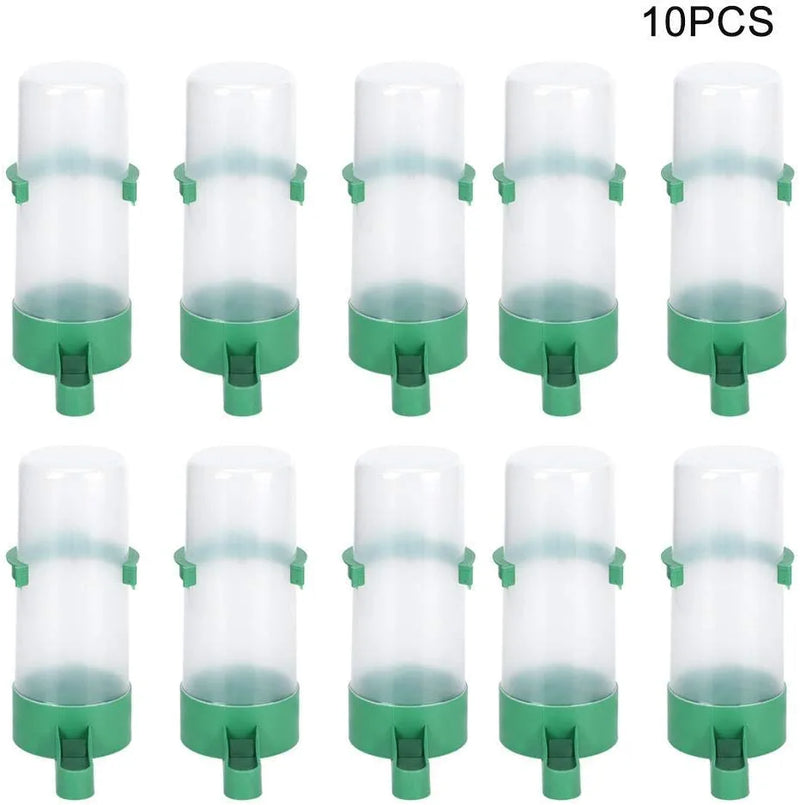 10 Pcs Bird Feed Water Dispenser Clear Pet Feeder Water Cup with Automatic Feeding Bird Feeder Hanging for Birdcage outside Decoration