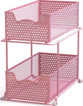 Simple Houseware 2 Tier Sliding Cabinet Basket Organizer Drawer, White Home & Garden > Household Supplies > Storage & Organization Simple Houseware Pink  