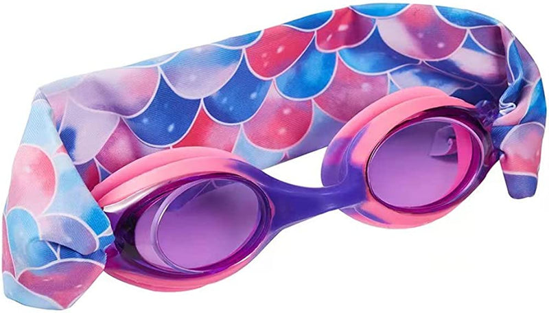 Cool Tie Dye Mermaid Swim Goggles，Summer Fashion anti Fog Uv Swimming Goggles with Fabric Strap,Gifts Ideas for Kids，Teens，Girl，Boy,Women with Headband Sporting Goods > Outdoor Recreation > Boating & Water Sports > Swimming > Swim Goggles & Masks tsdjy   