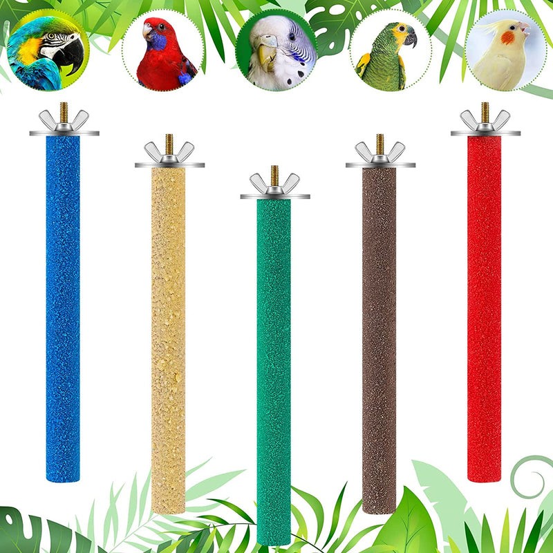 10 Pieces Bird Perch Stand Parrot Stand Paw Grinding Stick Parrot Perch Rough Surfaced Bird Cage Stand Colorful Wooden Parakeet Perch Bird Toys for Cockatiels Bird Cage Accessories