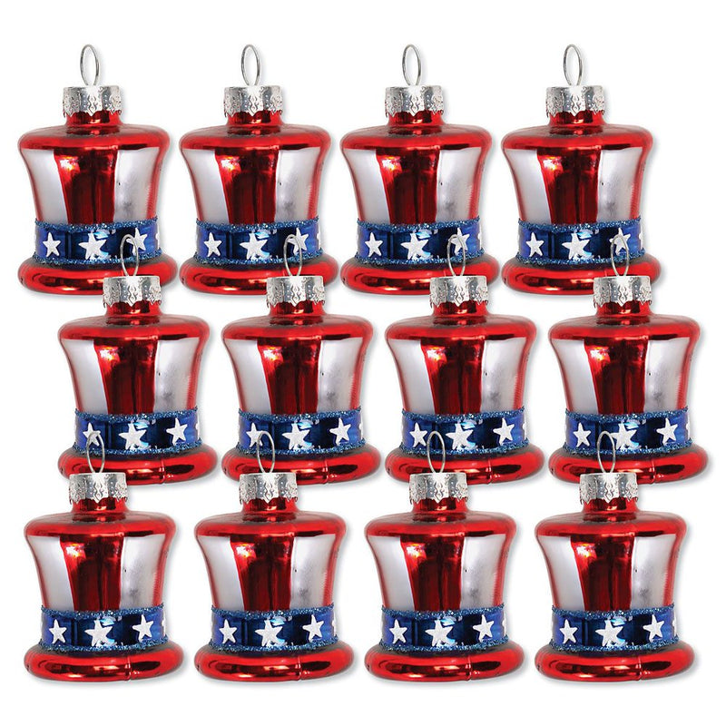 Glass Snowflake Christmas Ornaments - Set of 4 Holiday Tree Ornaments Home & Garden > Decor > Seasonal & Holiday Decorations Current Patriotic Hat  