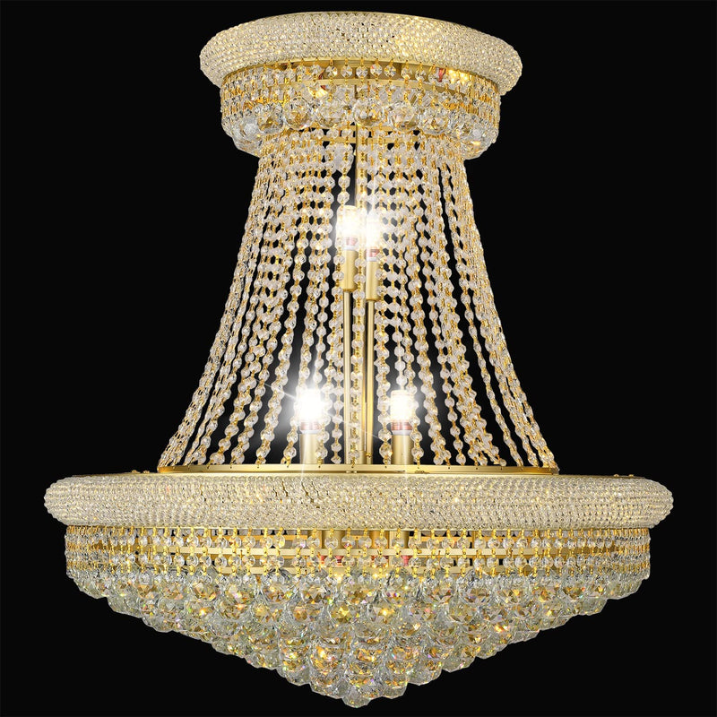 Uboxin Silver Crystal Chandelier, 24 Inch Empire Style K9 Crystal Chandeliers Lighting, Crystal Ceiling Pendant Light Fixture for Dining Room Bedroom Foyer Living Room(24In-15 Lights, Silver) Home & Garden > Lighting > Lighting Fixtures > Chandeliers Uboxin Gold 32in-20 Lights 